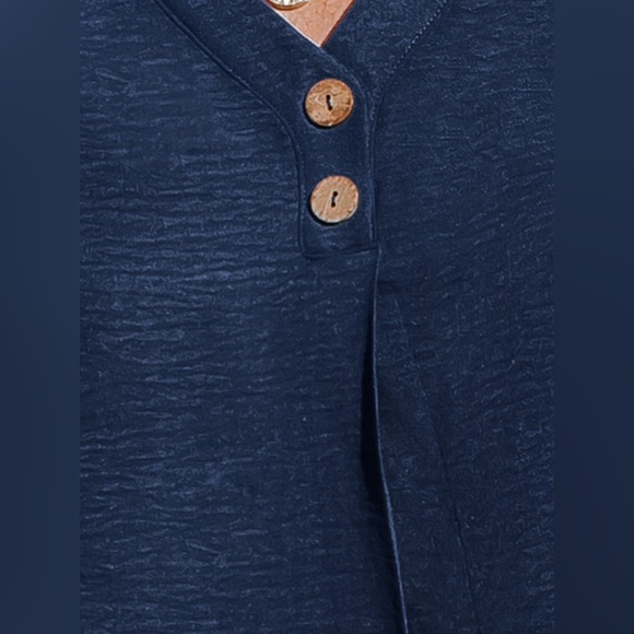 Navy vneck blouse - Picture 5 of 7